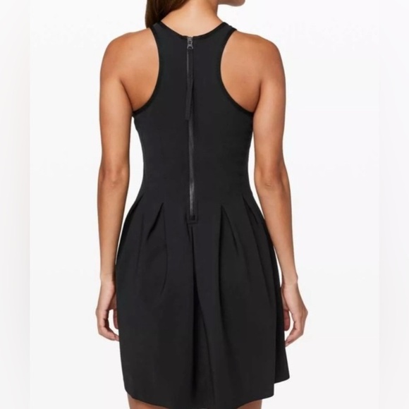Lululemon Athletica here to there black flare mini dress racerback scuba - Picture 3 of 7